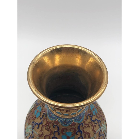 Chinese Champleve Cloisonné Vase - Picture 4 of 7
